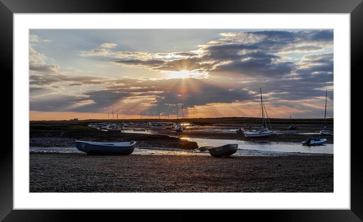 Peaceful Boats at Blue Twilight Framed Mounted Print by Heidi Hennessey