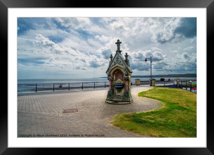 Filey Drinking Fountain Framed Mounted Print by Alison Chambers