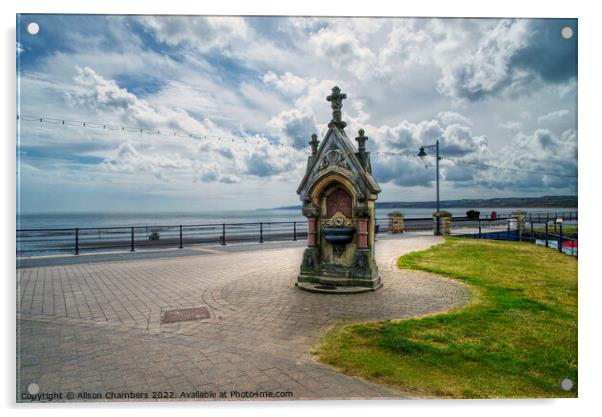 Filey Drinking Fountain Acrylic by Alison Chambers