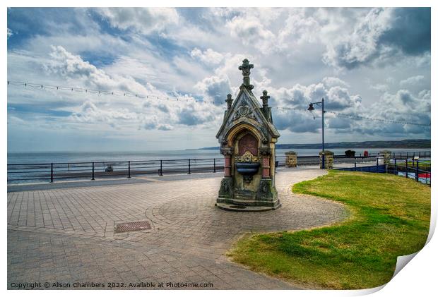 Filey Drinking Fountain Print by Alison Chambers