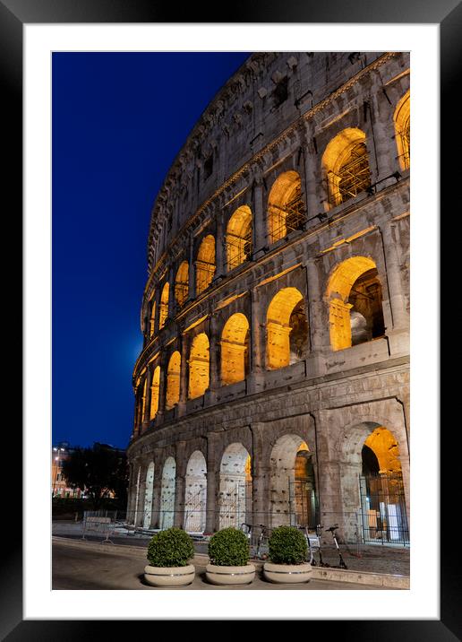 The Colosseum by Night in Rome Framed Mounted Print by Artur Bogacki