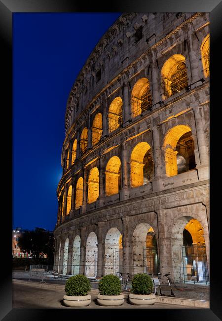 The Colosseum by Night in Rome Framed Print by Artur Bogacki