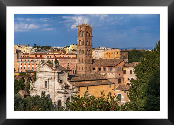 Rome Cityscape With Basilica di Santa Francesca Romana Framed Mounted Print by Artur Bogacki