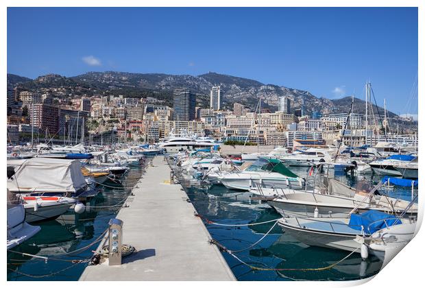 Monaco Cityscape From Port Hercule Print by Artur Bogacki