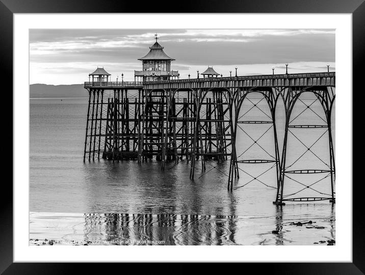 Clevedon Pier black and white image Framed Mounted Print by Rory Hailes