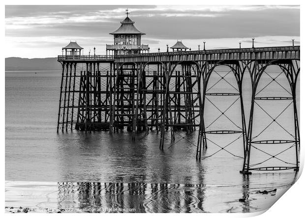 Clevedon Pier black and white image Print by Rory Hailes