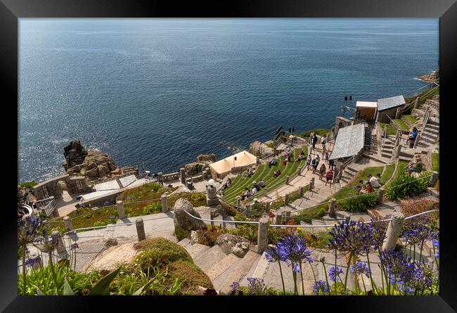 Minack Theatre, Porthcurno, Cornwall Framed Print by kathy white