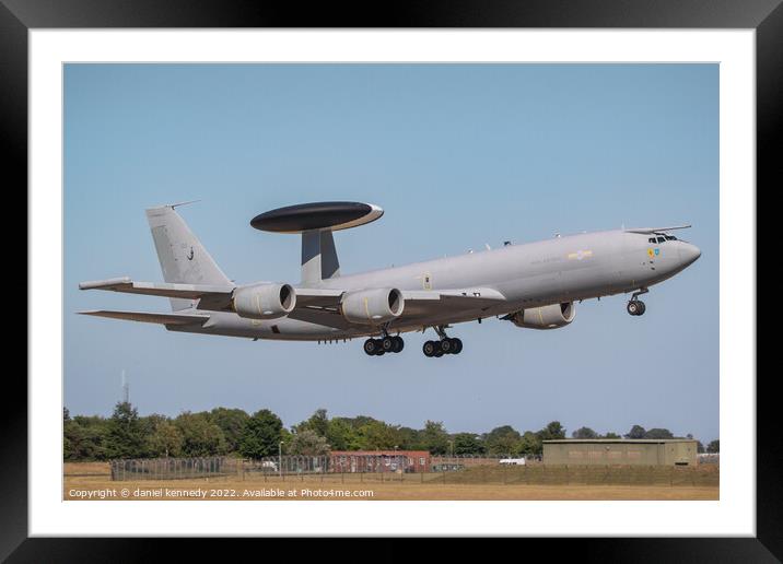 Royal Air Force E-3D Sentry  Framed Mounted Print by daniel kennedy