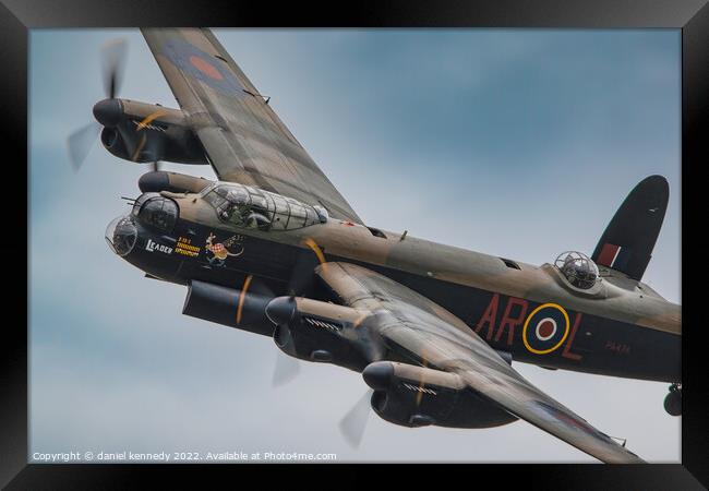 Lancaster Bomber PA474  Framed Print by daniel kennedy