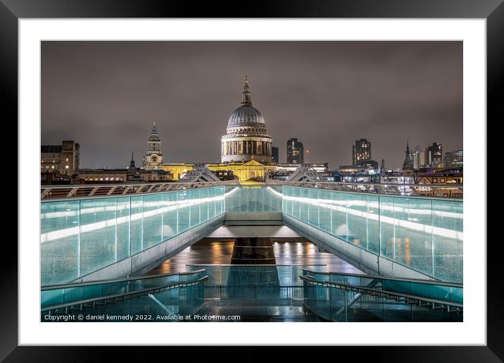 St Paul's Cathedral by night Framed Mounted Print by daniel kennedy