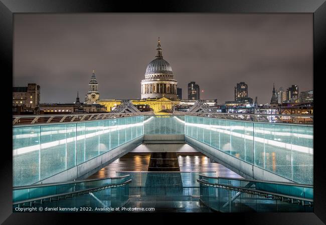 St Paul's Cathedral by night Framed Print by daniel kennedy