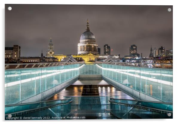 St Paul's Cathedral by night Acrylic by daniel kennedy