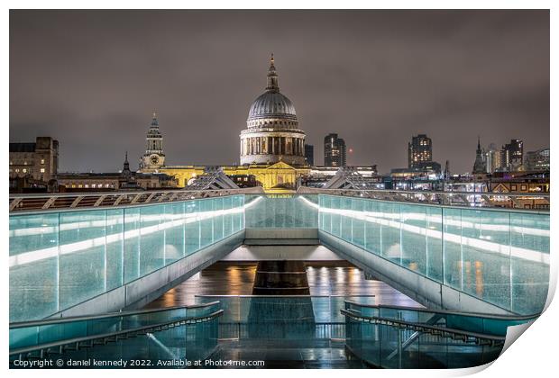 St Paul's Cathedral by night Print by daniel kennedy