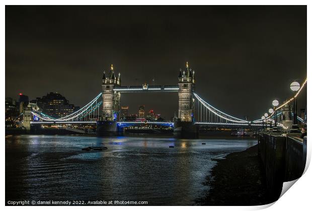 Tower Bridge by night Print by daniel kennedy