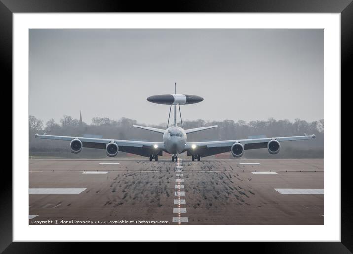 Royal Air Force E-3D head on Framed Mounted Print by daniel kennedy