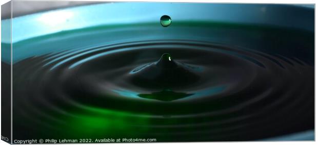 Green Water drops (8A) Canvas Print by Philip Lehman