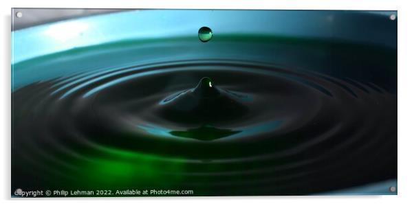 Green Water drops (8A) Acrylic by Philip Lehman