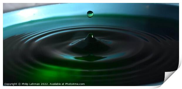 Green Water drops (8A) Print by Philip Lehman