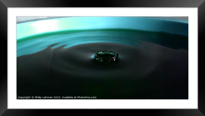 Green Water drops (4A) Framed Mounted Print by Philip Lehman