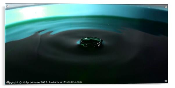 Green Water drops (4A) Acrylic by Philip Lehman