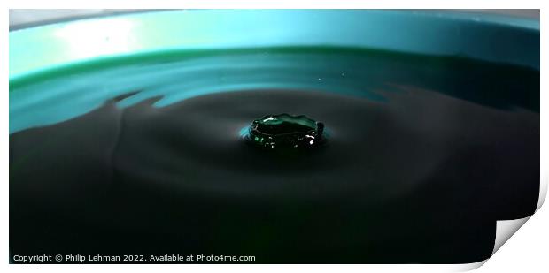 Green Water drops (4A) Print by Philip Lehman