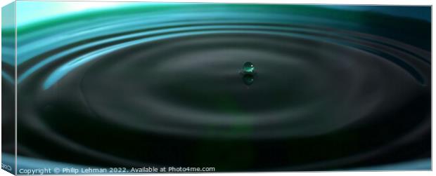 Green Water drops (5A) Canvas Print by Philip Lehman