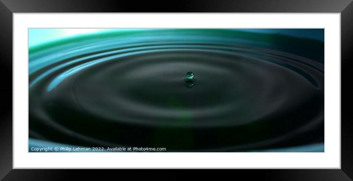 Green Water drops (5A) Framed Mounted Print by Philip Lehman