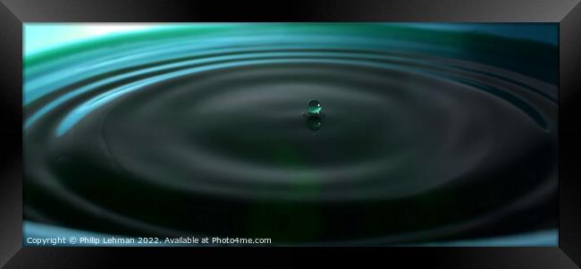Green Water drops (5A) Framed Print by Philip Lehman