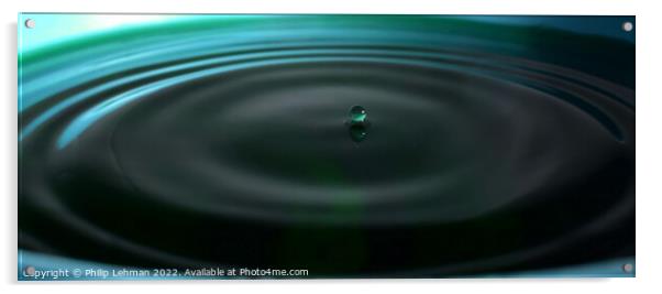 Green Water drops (5A) Acrylic by Philip Lehman