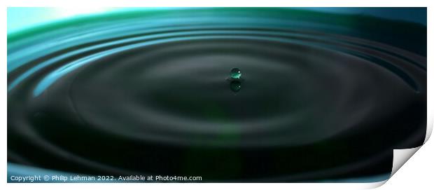 Green Water drops (5A) Print by Philip Lehman