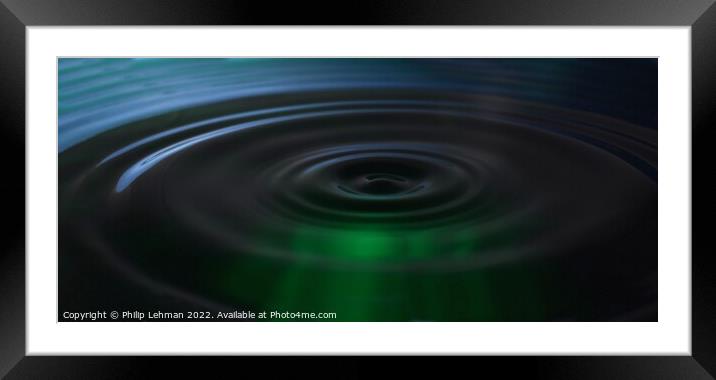 Green Water drops (11A) Framed Mounted Print by Philip Lehman