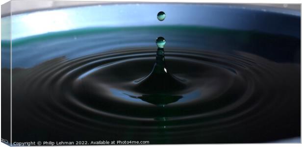 Green Water drops (3A) Canvas Print by Philip Lehman