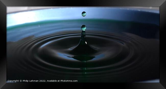 Green Water drops (3A) Framed Print by Philip Lehman
