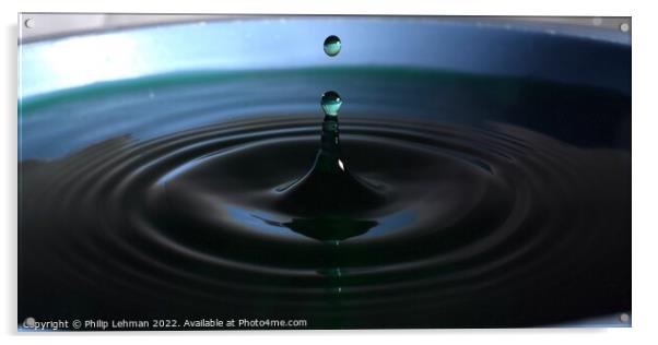 Green Water drops (3A) Acrylic by Philip Lehman