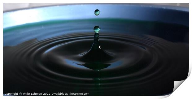 Green Water drops (3A) Print by Philip Lehman