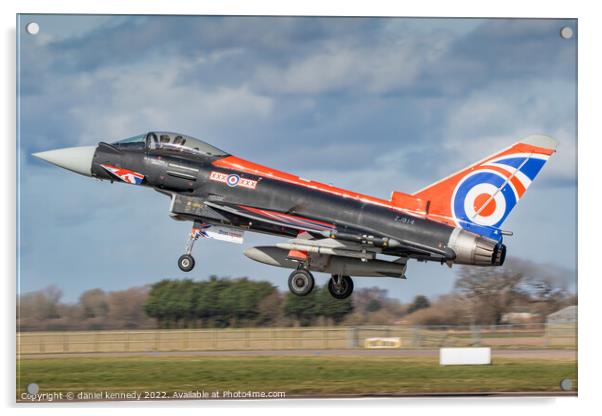 RAF Typhoon 'BlackJack' landing Acrylic by daniel kennedy