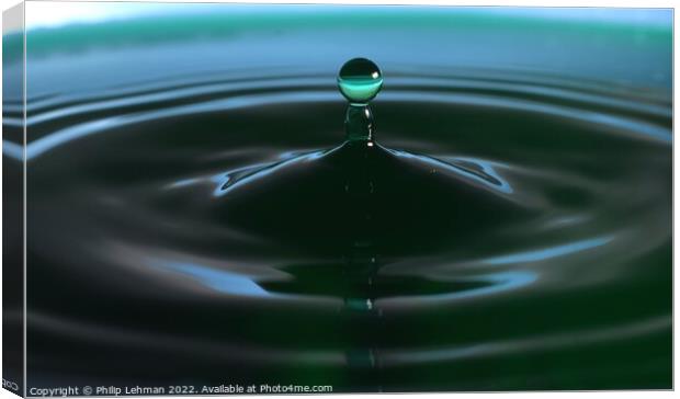 Green Water drops (22A) Canvas Print by Philip Lehman