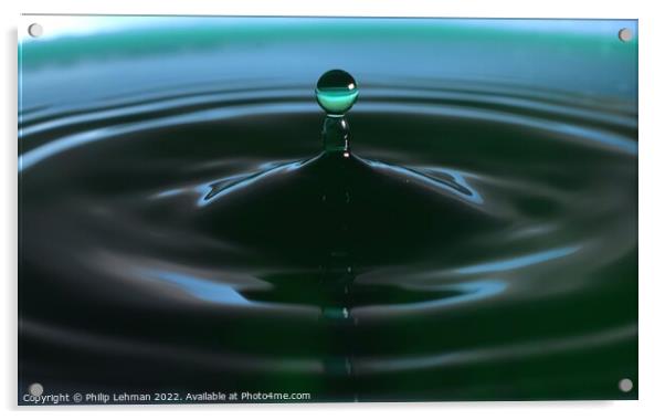 Green Water drops (22A) Acrylic by Philip Lehman