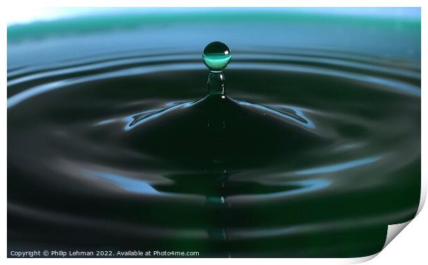 Green Water drops (22A) Print by Philip Lehman