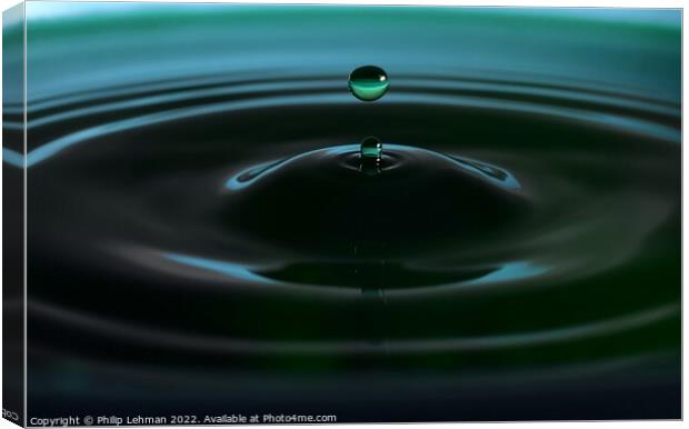 Green Water drops (19A) Canvas Print by Philip Lehman
