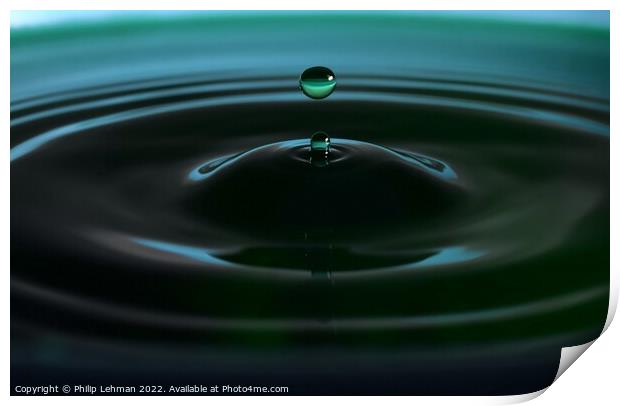 Green Water drops (19A) Print by Philip Lehman