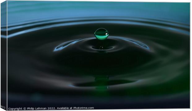 Green Water drops (14A) Canvas Print by Philip Lehman
