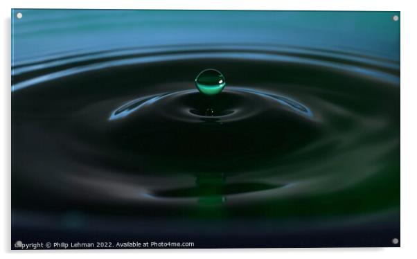 Green Water drops (14A) Acrylic by Philip Lehman