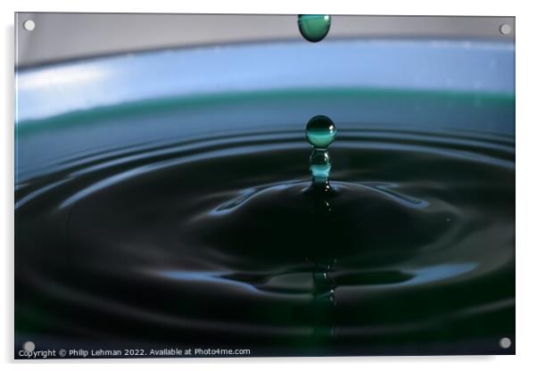 Green Water drops (24A) Acrylic by Philip Lehman