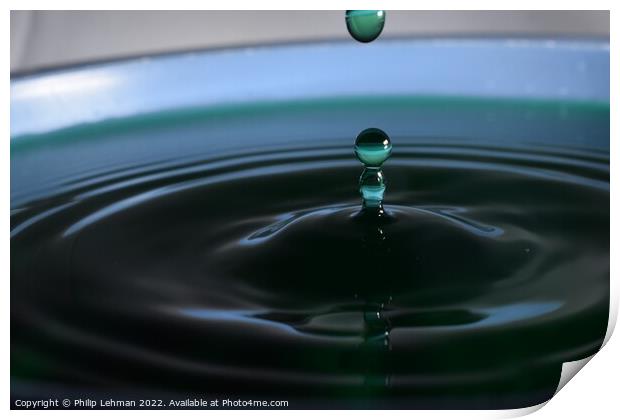 Green Water drops (24A) Print by Philip Lehman