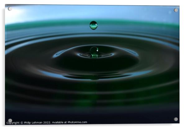 Green Water drops (23A) Acrylic by Philip Lehman