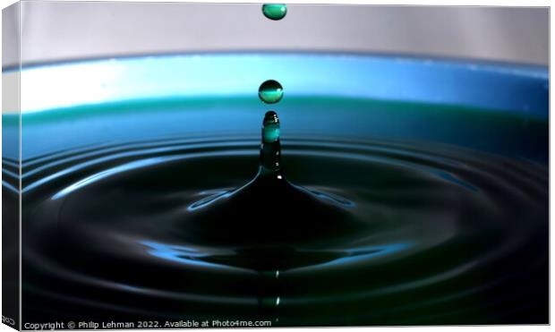 Green Water drops (28A) Canvas Print by Philip Lehman