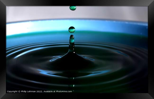 Green Water drops (28A) Framed Print by Philip Lehman