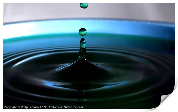 Green Water drops (28A) Print by Philip Lehman
