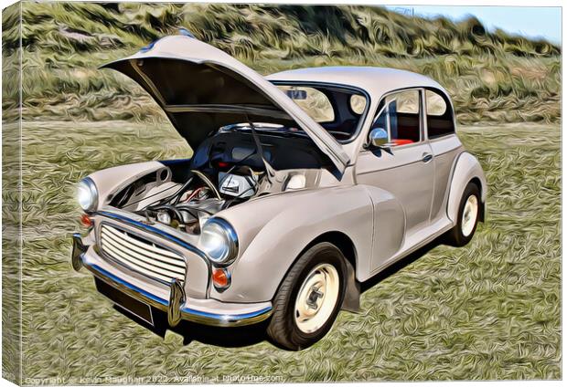 Coastal Classic: The Timeless Morris Minor Canvas Print by Kevin Maughan